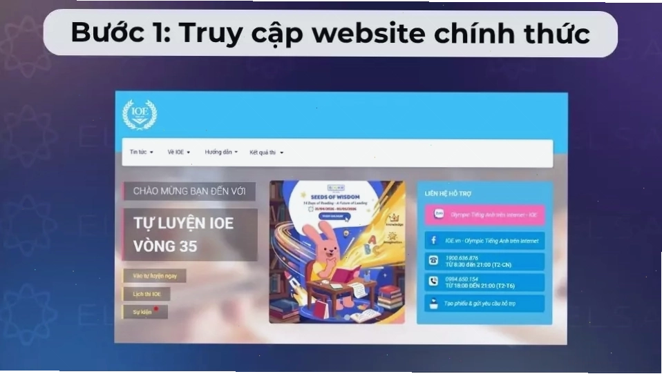 Truy cập website IOE và bắt đầu quá trình thi
