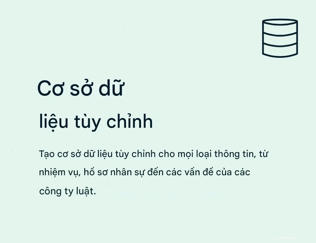 Tùy chỉnh cơ sở dữ liệu trong Creately