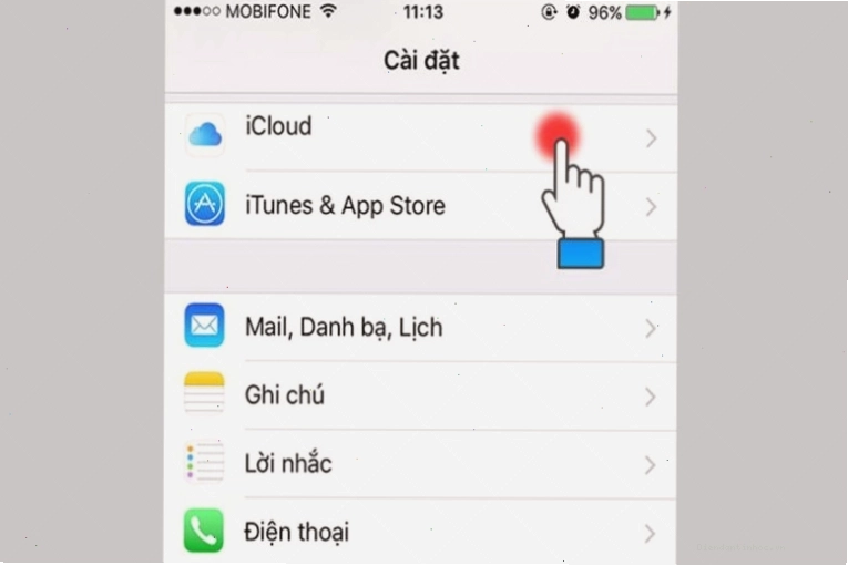 Vào mục iCloud để quản lý thiết bị
