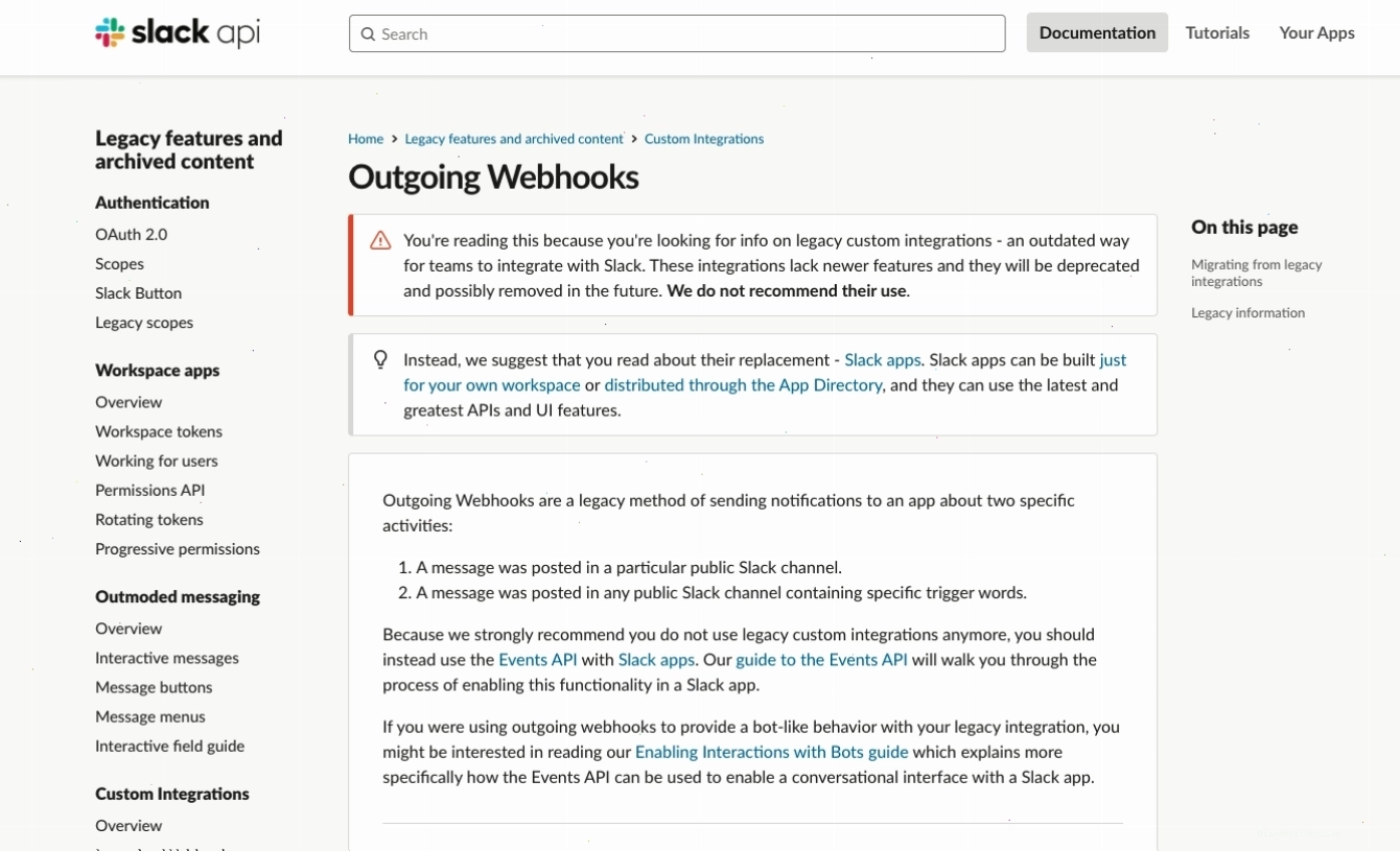 Ví dụ cấu hình webhook trong Slack