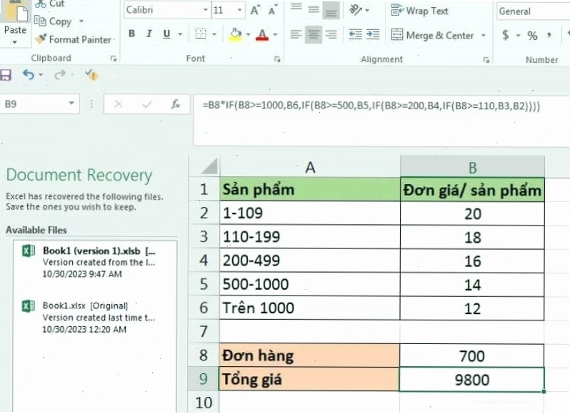 Ví dụ minh họa cách sử dụng hàm IF để phân loại học sinh dựa trên điểm số