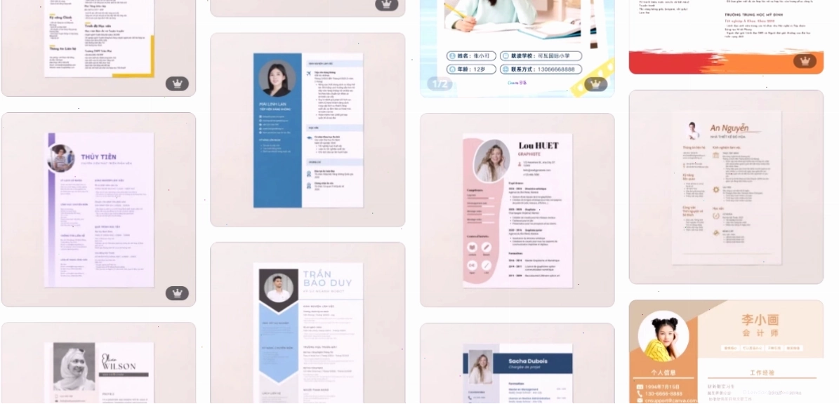 Ví dụ về một mẫu CV chuyên nghiệp được thiết kế trên Canva