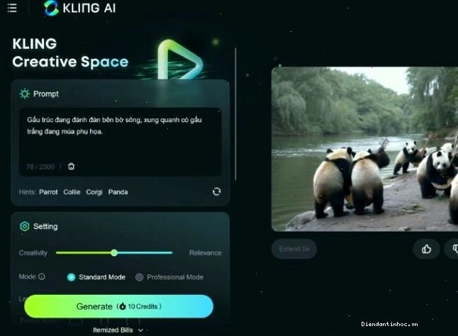 Video được tạo bởi Kling AI với chuyển động cơ thể 3D chân thực