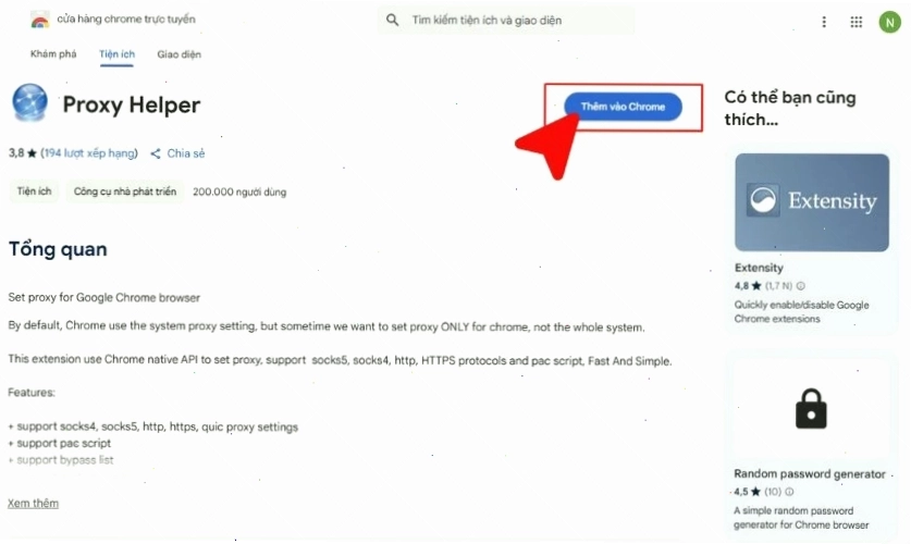 Xác nhận thêm tiện ích Proxy Helper