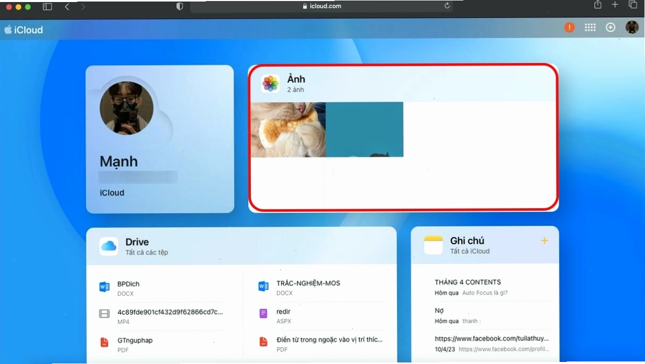 Xem ảnh iCloud trên giao diện máy tính