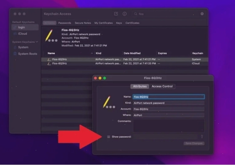 Xem mật khẩu Wifi trên macOS qua Keychain Access