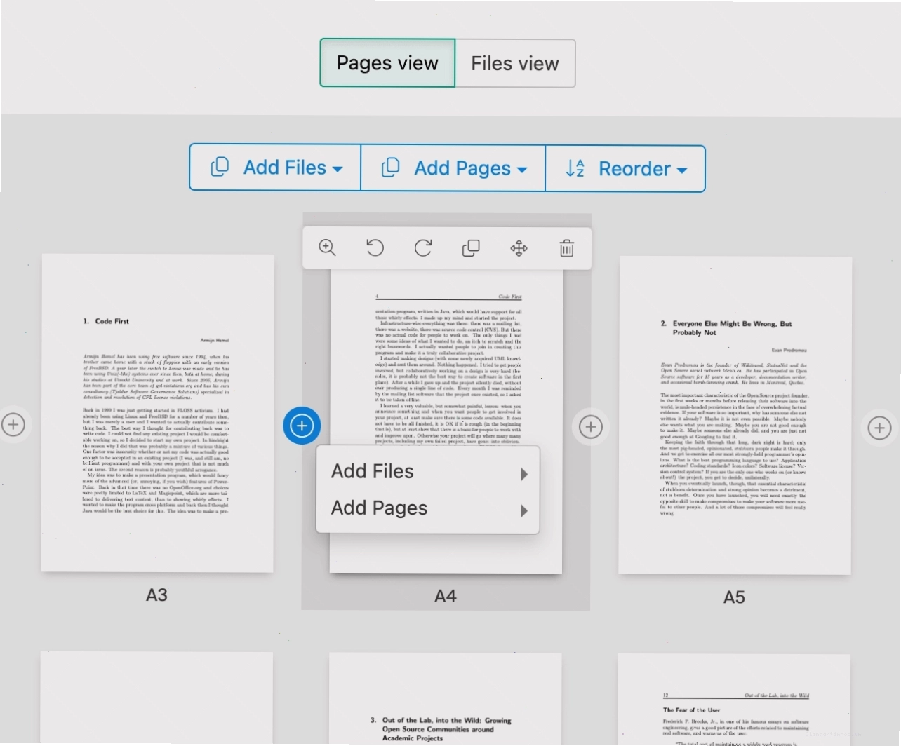 Xem trước và sắp xếp các trang PDF trước khi gộp với Smallpdf