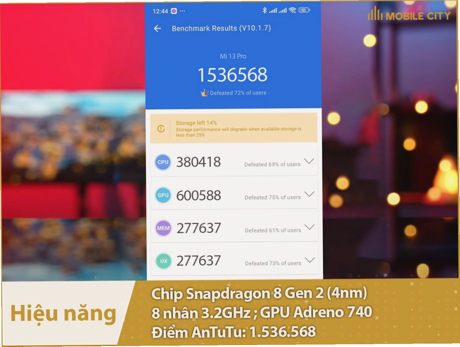 Xiaomi 13 Pro đạt gần 1,54 triệu điểm AnTuTu