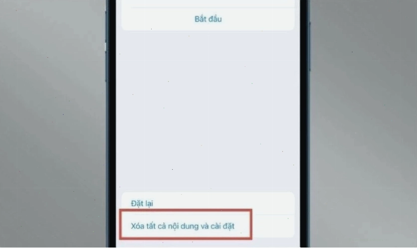Xóa tất cả nội dung và cài đặt để đưa điện thoại về thiết lập ban đầu