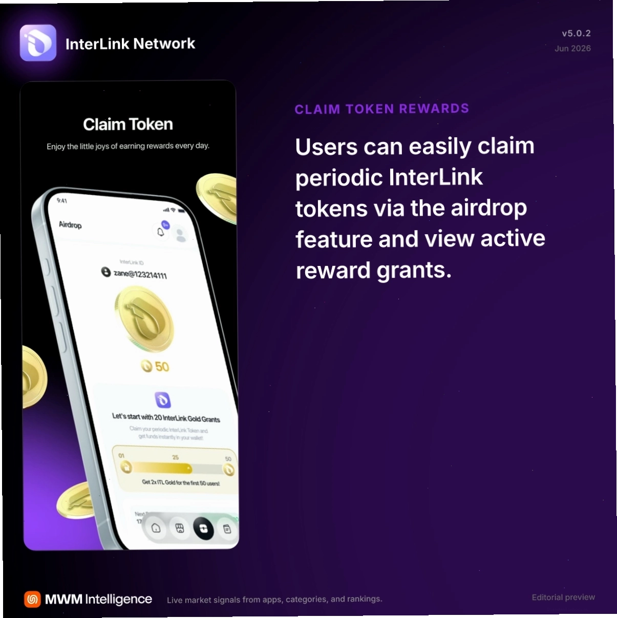 Yêu cầu nhận token InterLink qua tính năng Airdrop
