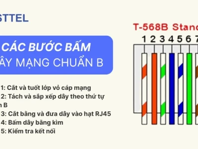 Hướng dẫn bấm dây mạng chuẩn B chi tiết nhất 2026